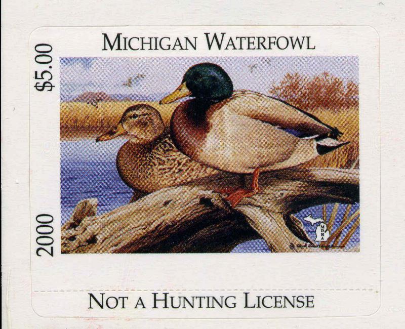 MICHIGAN #25 2000 STATE DUCK STAMP MALLARDS  by Rod Lawrence