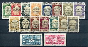 Fiume - Provisional Government n. 149/163 + Express n. 5/6 set used