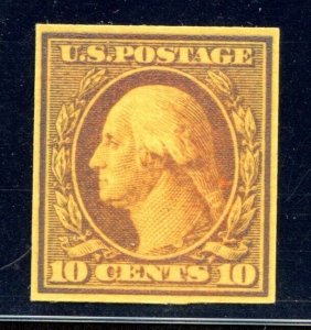 US SCOTT #338TC1 Trial Color Large Die Proof Orange On Yellow W/ Certs