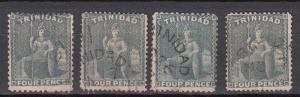 Trinidad - 1859/1872 4p stamp lot (9469)