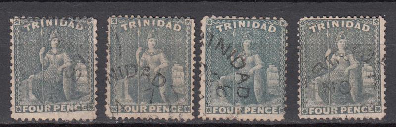 Trinidad - 1859/1872 4p stamp lot (9469)