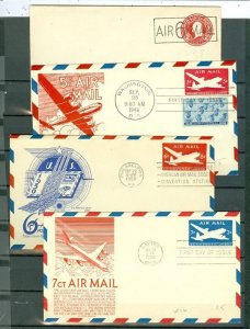 US 1946/50/58 LOT of (4) STATIONERY ENVELOPES incl. (2) FDC...CACHETS