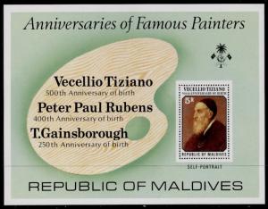 Maldives 690 MNH Art, Paintings, Vecellio Tiziano