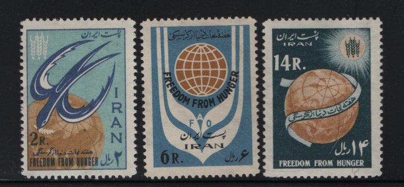 Iran 1240-1242 (3) Set H 1963 FAO Freedom from Hunger Campaign