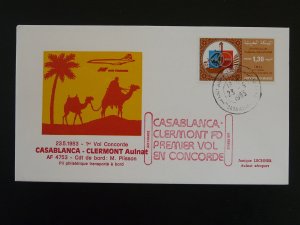 first flight cover Casablanca Clermont by Concorde Air France 1983