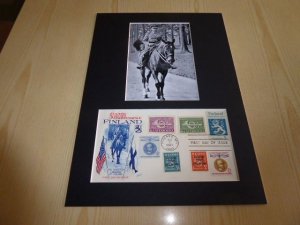 Mannerheim Finland indepence USA FDC Cover and mounted photograph mount size A4