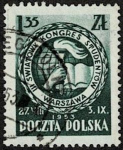 1953 Poland Scott Catalog Number 585 Used