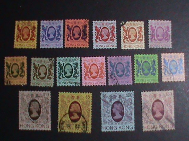 ​HONG KONG-1982- SC#388-403 QUEEN ELIZABETH II POSTAGE STAMPS SET USED VF