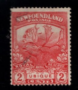 NEWFOUNDLAND Scott 116 Used 2c  Caribou stamp, impressive design light cancel