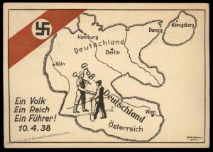 3rd Reich 1938 Austria Germany Anschluss Reichsparteitag Propaganda Card 90774