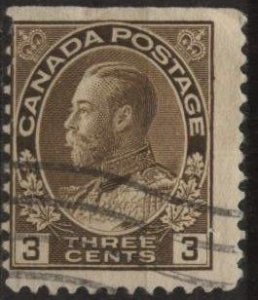 Canada 108 (used) 3c George V, brown (1918)