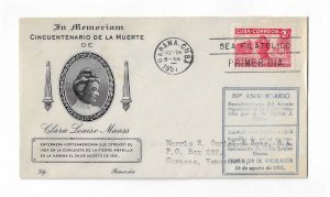 Cuba 1951 2c Clara Maass  FDC with better cachets to Venezuela