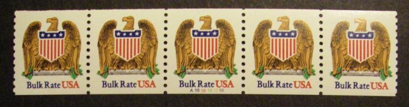 Scott 2602, 10c Eagle & Shield Bulk Rate, PNC5 #A10 10 10 10 10, MNH Beauty