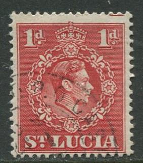 St. Lucia - Scott 112 - KGVI - Definitive -1938 - FU -Single 1p Stamp