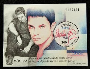 Spain World Philately Expo Music Alejandro Sanz 2000 (ms MNH *odd shape *unusual