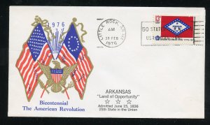 US 1657 American Bicentennial -  Arkansas UA Al Tag Boerger cachet FDC 