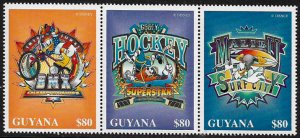 Guyana #3091 MNH Strip - Disney Cartoons
