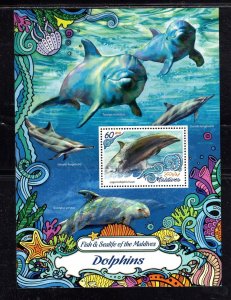 MALDIVES #3782 2016 DOLPHINS MINT VF NH O.G S/S