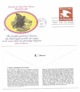 U594 'C' Domestic Mail embossed Stamped Envelope Fleetwood, FDC