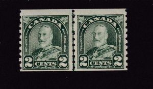 CANADA # 180i VF-MLH KGV 2cts LINE PAIR CAT VALUE $30 (M255HH6)