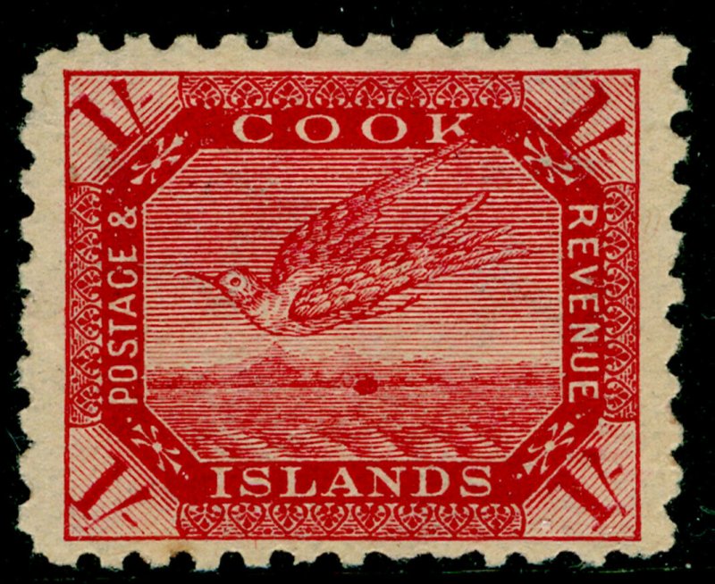 COOK ISLANDS SG20a, 1s red/thin toned, M MINT. Cat £48.