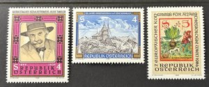Austria 1986 #1358-60, Various Issues, MNH.