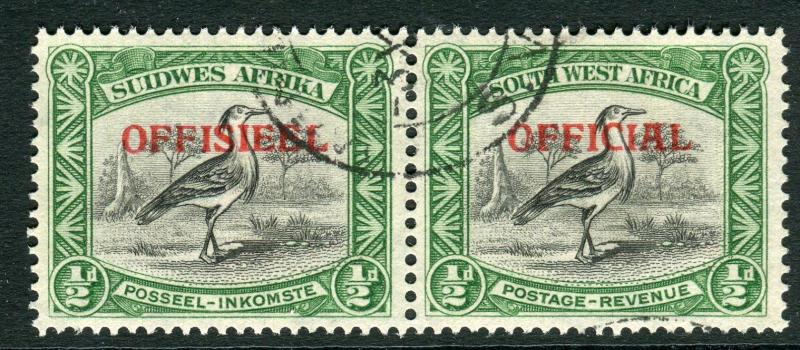 SOUTH WEST AFRICA-1945-50 ½d Black & Emerald Official Sg O18 FINE USED V22114