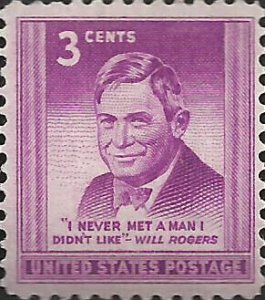 # 975 MINT NEVER HINGED ( MNH ) WILL ROGERS