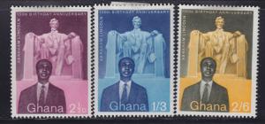 Ghana 39-41 Lincoln's Birth sesquicentennial 1959