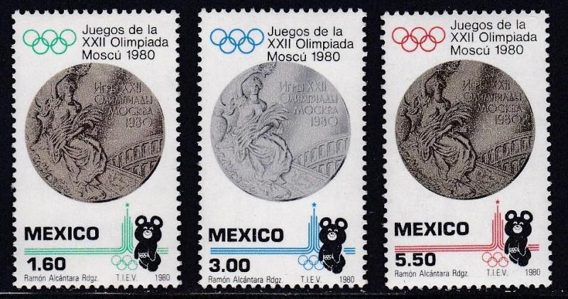 Mexico # 1205-1207, Moscow Olympics, Mint NH