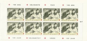 Belgium 745a Complete Booklet Of 10 MNH Red Cross