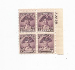 US SCOTT# 708, PLATE BLOCK OF 4, MNH, OG