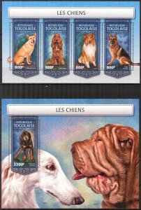 Togo 2018 Dogs sheet + S/S MNH