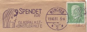 Cover / Postmark Deutsches Reich / Germany 1931 Glaspalast - Glass Palace - Arti