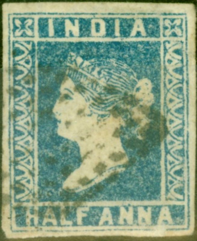 India 1854 1/2a Pale Blue SG3 Die I Good Used