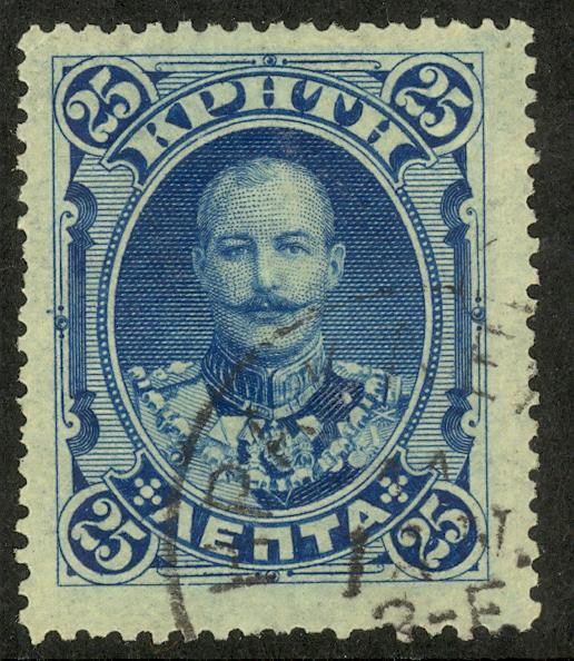 CRETE 1901 25L Prince George Portrait Issue Sc 66 VFU