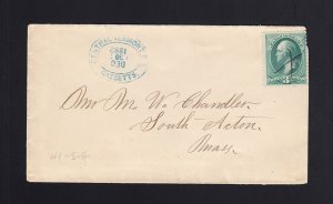 VERMONT: Central VT, RR - 1882 Gassetts AGENT OVAL