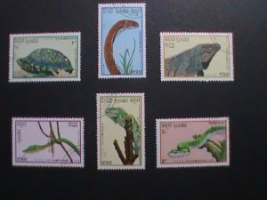 CAMBODIA- 1988 THE RAPTILES-CTO SET-VERY FINE WE COMBINED SHIPPING COST