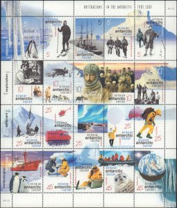 Australian Antarctic Territory #L117, Sheet of 20, 2001, Birds, Polar, Aviati...