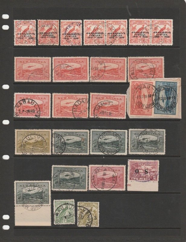 NEW GUINEA Postmarks 1925-39 accumulation. SG cat £765+, plus premium scarce.