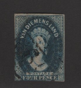 Tasmania Scott # 6 F-VF used neat cancel nice color  cv $ 145 ! see pic !