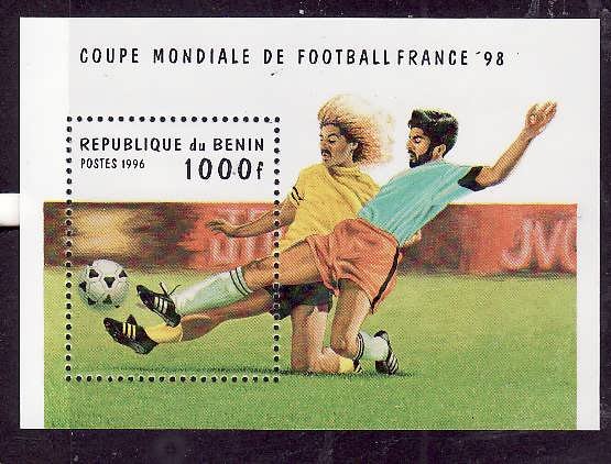 Benin-Sc#828-unused NH sheet-Sports-World Cup Soccer-1996-