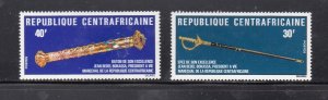 CENTRAL AFRICAN REPUBLIC #229-230 1975 BOKASSA'S SABER MINT VF NH O.G