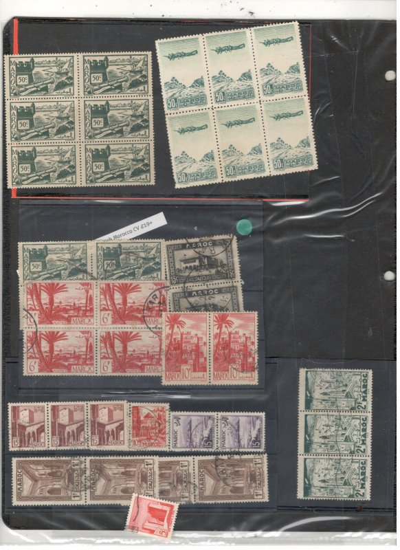 MOROCCO COLLECTION ON STOCK SHEET MINT/USED