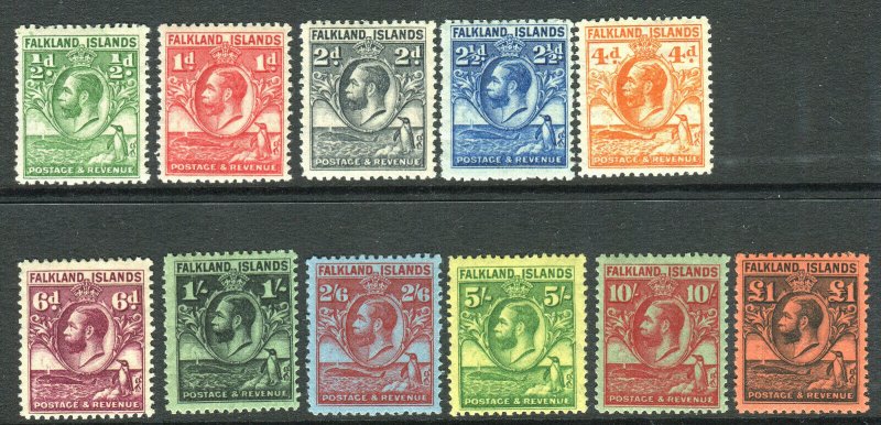 FALKLAND ISLANDS-1929-37 Whale & Penguins LMM set to £1 Sg 116-126