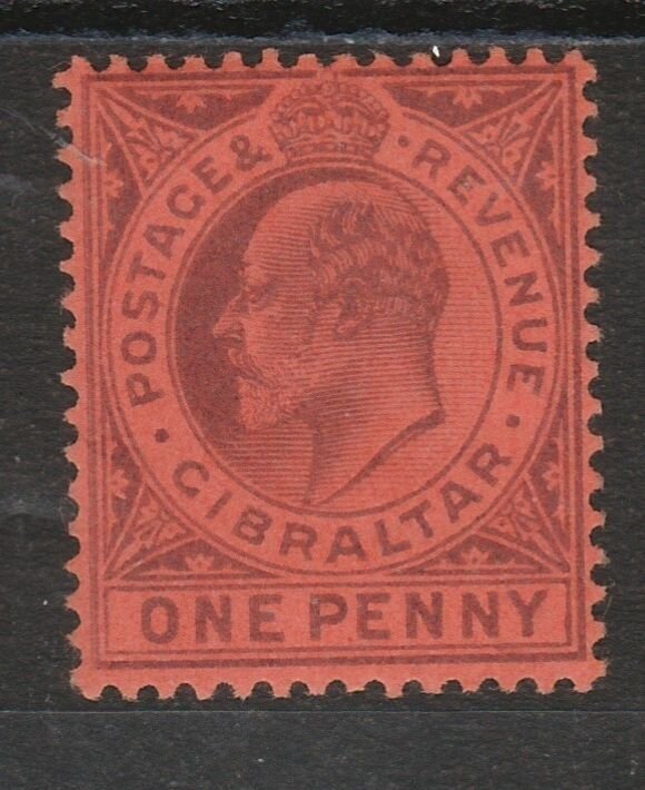 GIBRALTAR 1903 KEVII 1D WMK CROWN CA