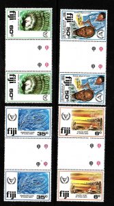 Fiji-Sc#438-41-unused NH set in gutter pairs-Year of the Disabled-1981-