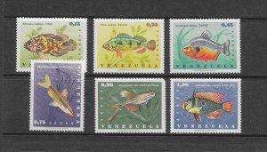 FISH - VENEZUELA #908-10,C933-5 MNH