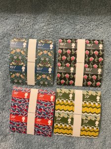 GB Textiles set of 4, Gutter Blocks, Scott# 996-9, 1982, MNH
