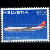 SWITZERLAND 1972 - Scott# CB1 Plane Set of 1 NH
